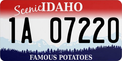 ID license plate 1A0722O
