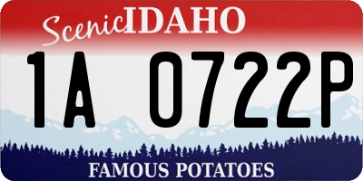 ID license plate 1A0722P