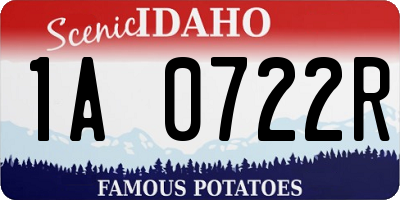 ID license plate 1A0722R