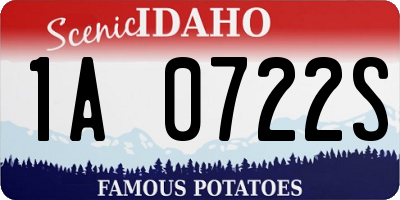 ID license plate 1A0722S