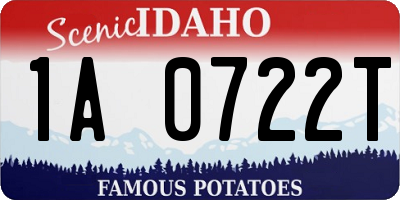 ID license plate 1A0722T