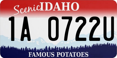 ID license plate 1A0722U