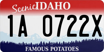 ID license plate 1A0722X