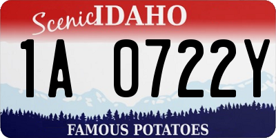 ID license plate 1A0722Y