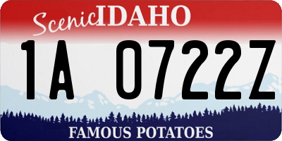 ID license plate 1A0722Z