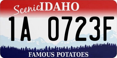 ID license plate 1A0723F