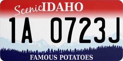 ID license plate 1A0723J