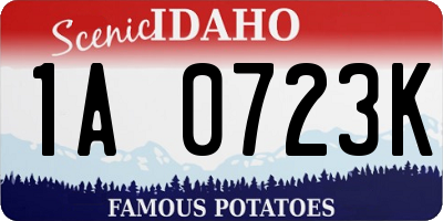 ID license plate 1A0723K