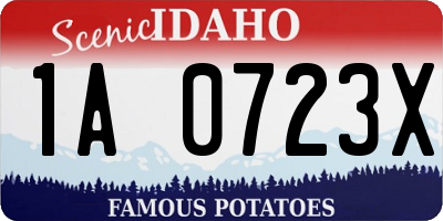 ID license plate 1A0723X
