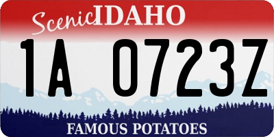 ID license plate 1A0723Z