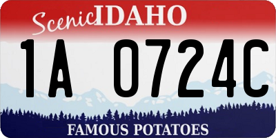 ID license plate 1A0724C