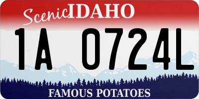 ID license plate 1A0724L
