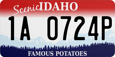 ID license plate 1A0724P
