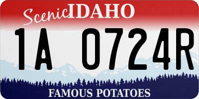 ID license plate 1A0724R