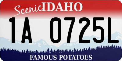 ID license plate 1A0725L