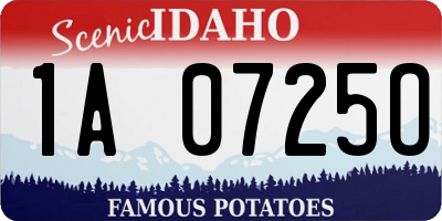 ID license plate 1A0725O