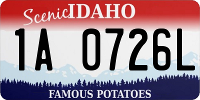 ID license plate 1A0726L