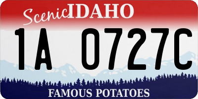 ID license plate 1A0727C