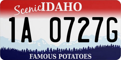 ID license plate 1A0727G