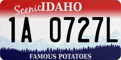 ID license plate 1A0727L