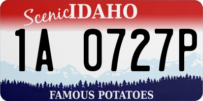 ID license plate 1A0727P