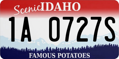 ID license plate 1A0727S