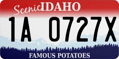 ID license plate 1A0727X