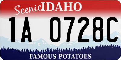 ID license plate 1A0728C