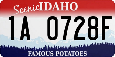ID license plate 1A0728F