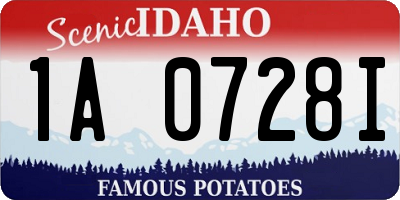 ID license plate 1A0728I