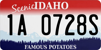 ID license plate 1A0728S