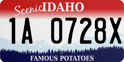 ID license plate 1A0728X