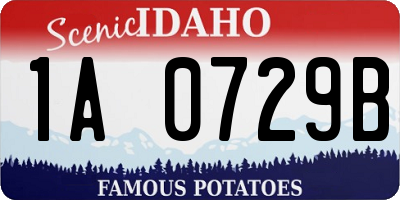 ID license plate 1A0729B
