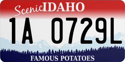 ID license plate 1A0729L