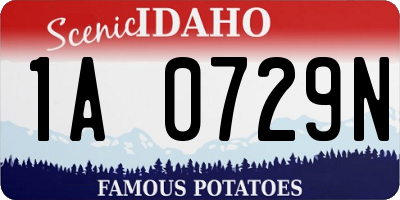 ID license plate 1A0729N