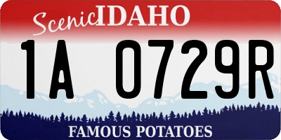 ID license plate 1A0729R