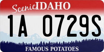 ID license plate 1A0729S