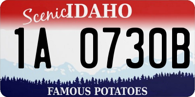 ID license plate 1A0730B