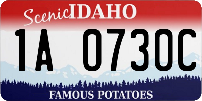 ID license plate 1A0730C