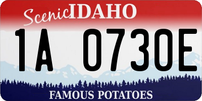 ID license plate 1A0730E
