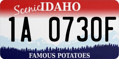 ID license plate 1A0730F