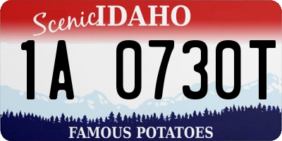 ID license plate 1A0730T