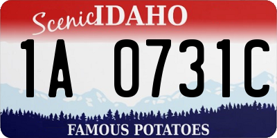 ID license plate 1A0731C
