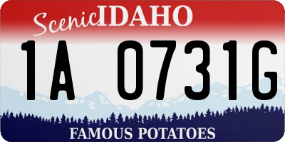 ID license plate 1A0731G