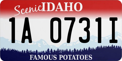 ID license plate 1A0731I