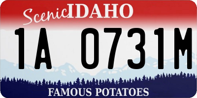 ID license plate 1A0731M