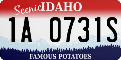 ID license plate 1A0731S