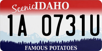 ID license plate 1A0731U