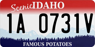 ID license plate 1A0731V