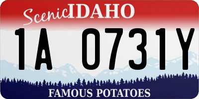 ID license plate 1A0731Y